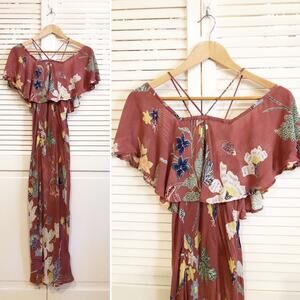 Cleobella Revolve Anthropologie Floral Midi ruffle sun dress